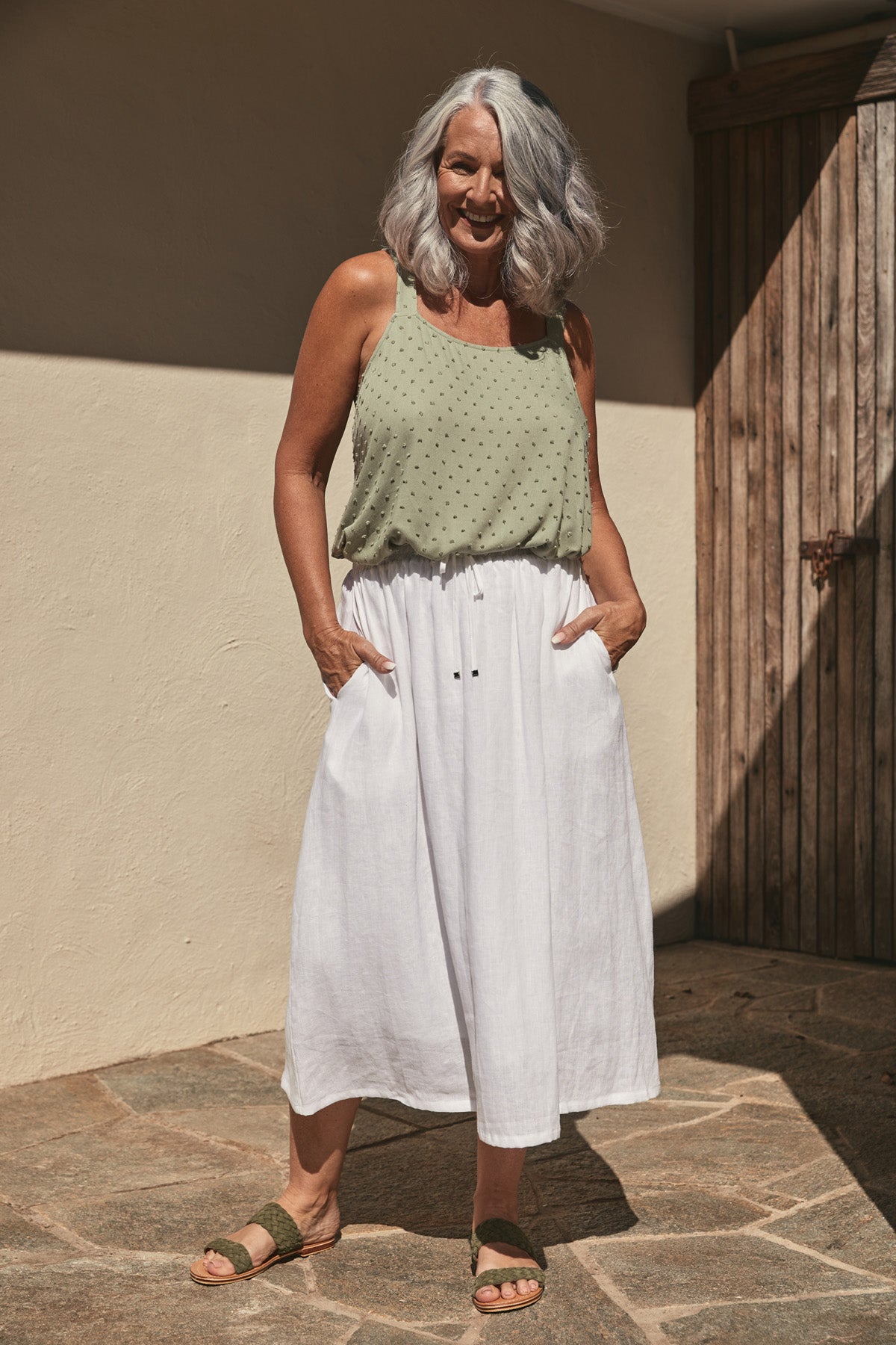 Nala Skirt - Salt - eb&ive Clothing - Skirt Mid Linen